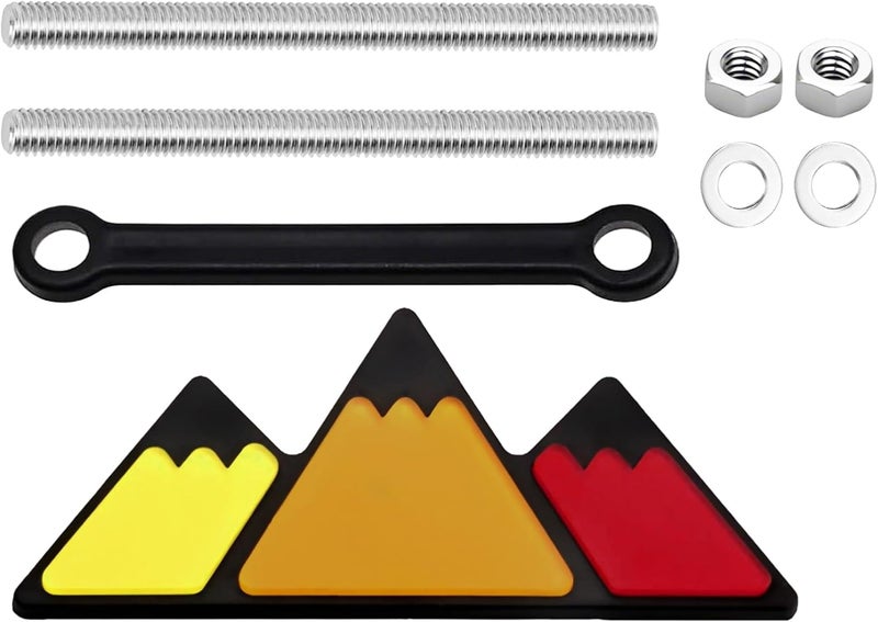 CHRYMUM TRD Grille Decor Badge, 3-Color Upgrade Emblem, Grille Insert Trims, Tri-Color Grille Badge Emblem Car Decoration Accessories Fit for Tacoma 4Runner Tundra Sequoia Rav4 Highlander (tri-red) - Image 1